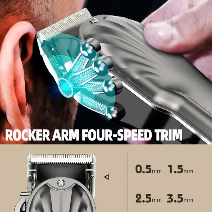 White Professional Cordless Hair Clipper with LED Display