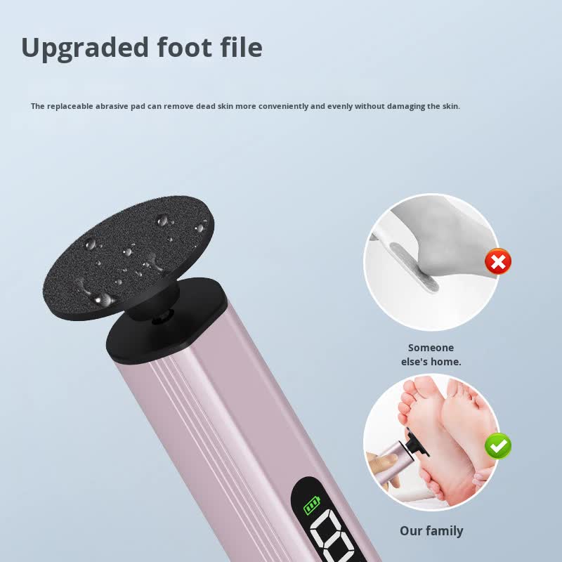 Grey Professional 2-in-1 Electric Foot Callus Remover and Manicure Kit - 9 Speeds Rechargeable Electronic Foot File with LCD Display - Professional Pedicure Tool for Dead Skin and Nail Care