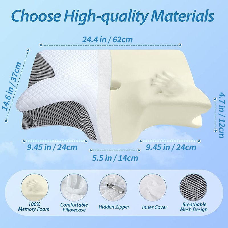 100% Slow Rebound Orthopedic Design for Side and Back Sleepers