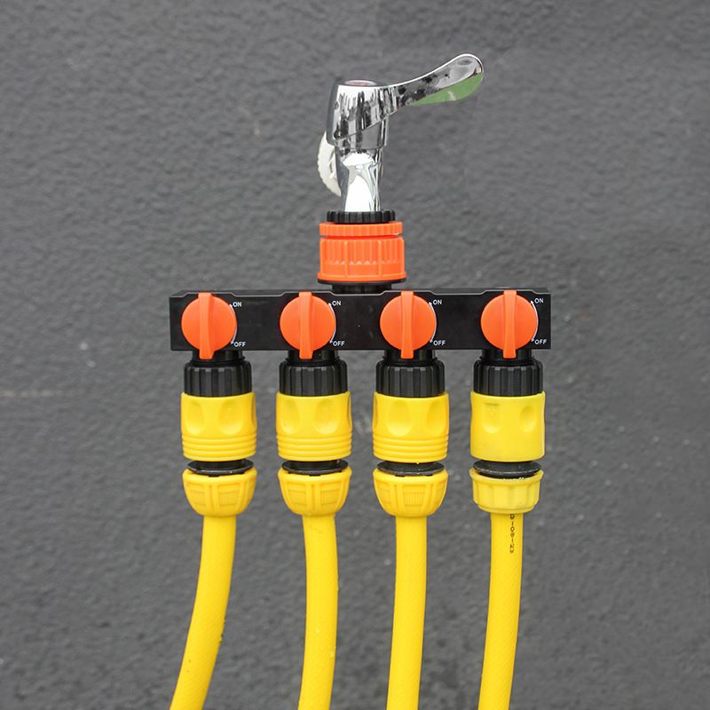 2pcs Orange 4-Way Garden Hose Splitter -  Water Distributor