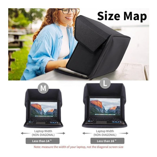 Laptop Sun Shade Privacy Hood - Size M