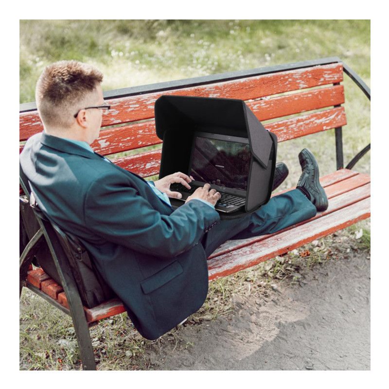 Laptop Sun Shade and Outdoor Privacy Hood - Fits Laptops up to 14 Inches Size M