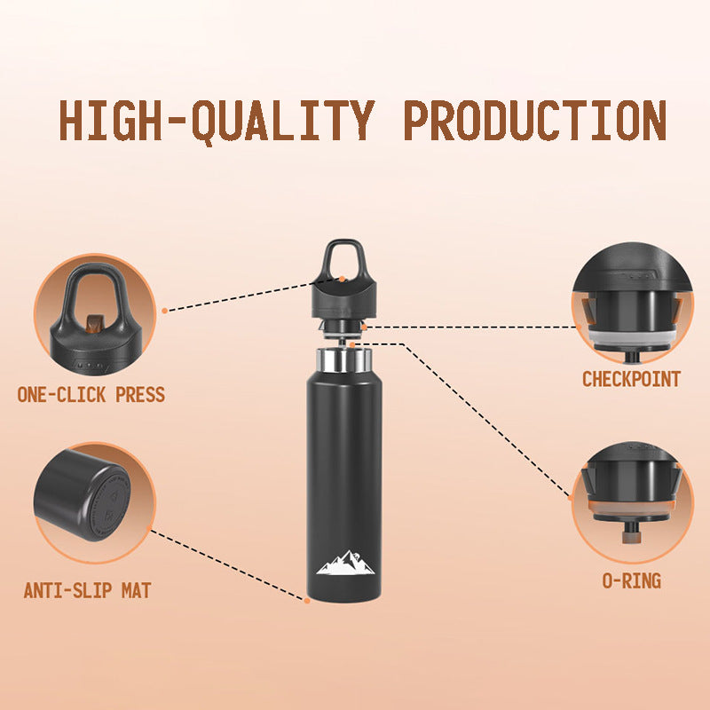 Black 680ml Insulated Stainless Steel Water Bottle