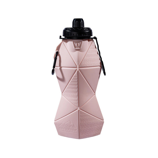 Pink and Black Cup Lid Ultimate Foldable Silicone Water Bottle
