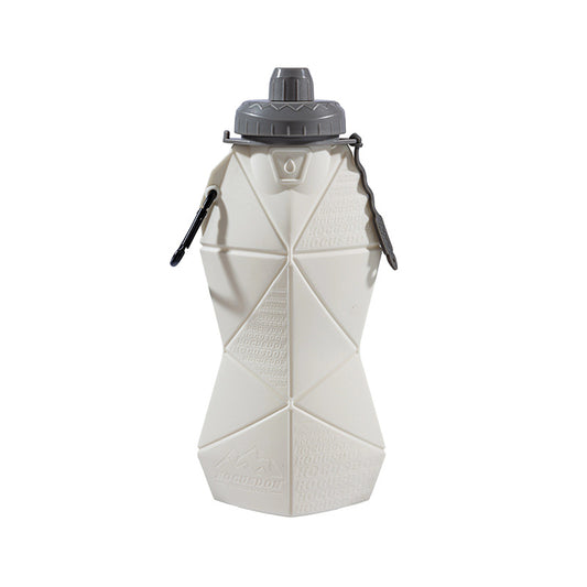 White and Grey Cup Lid Ultimate Foldable Silicone Water Bottle