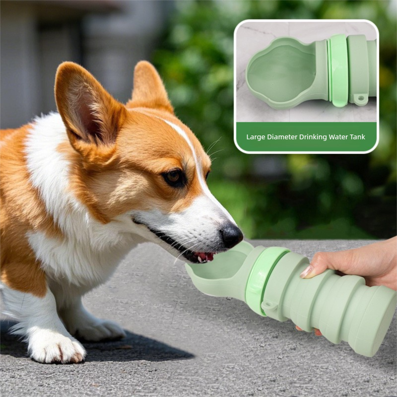 Green Portable Collapsible Pet Water Bottle