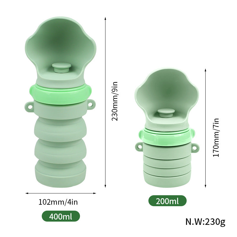 Green Portable Collapsible Pet Water Bottle