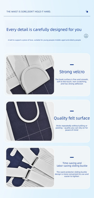 Size XL Grey Wide Breathable Lumbar Support Belt  – Adjustable Back Brace for Pain Relief & Posture Correction