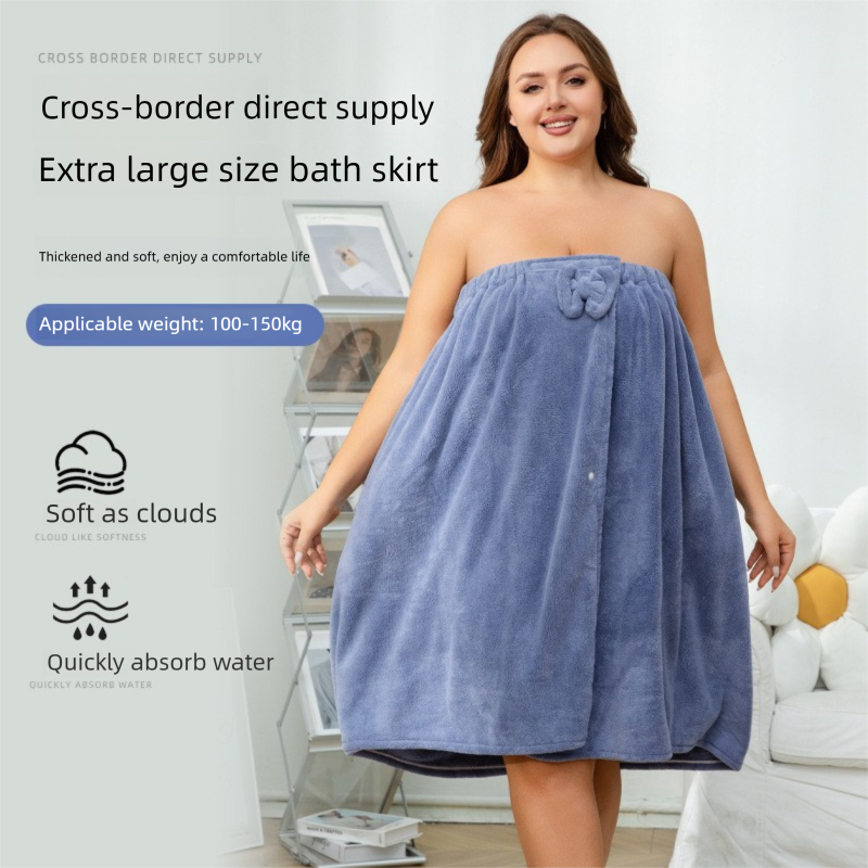 White Plus Size Bath Wrap Dress with Adjustable Elastic Waist and Bow Detail