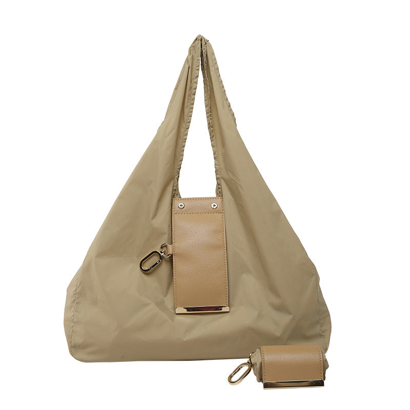 Jenny's Choice~khaki Foldable Tote Bag with Built-In Storage Pouch