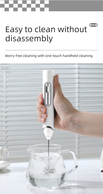 Rechargeable 3-in-1 Handheld Milk Frother Set - (Black)