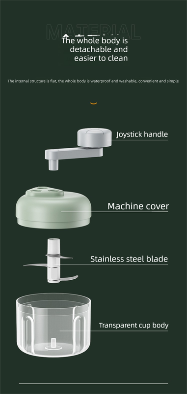Manual Garlic Chopper 3-Speed Hand-Crank Mincer