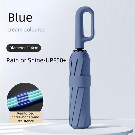 Blue Heavy Duty Fully Automatic Carabiner Umbrella