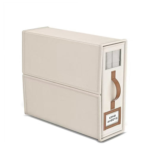 2-Pack Beige Foldable Bedding Storage Box