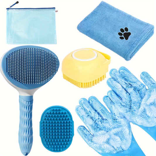 Blue Dog Grooming Bath Set - 6 Piece