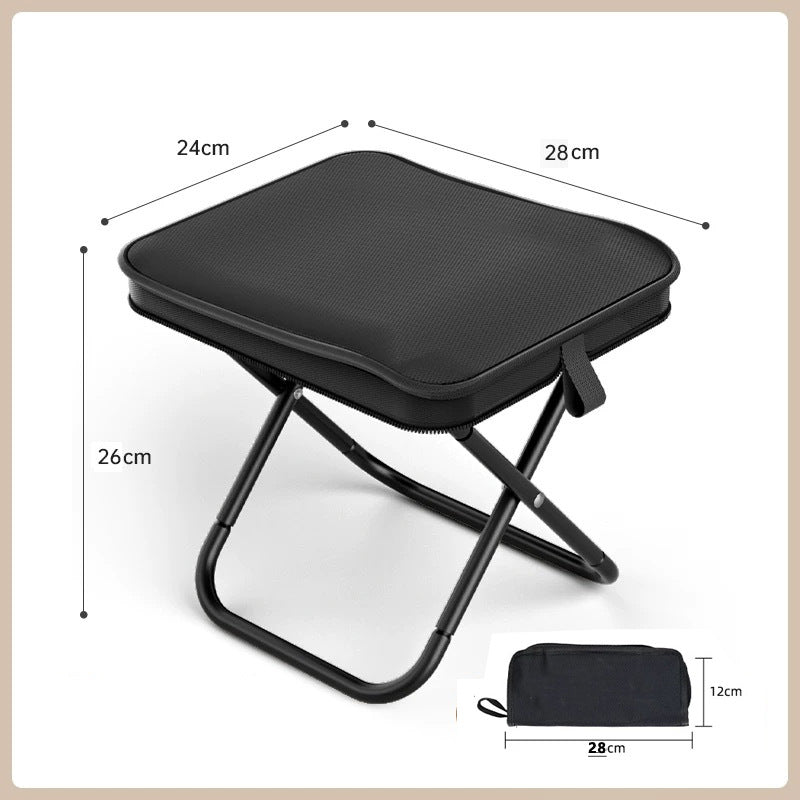 Black 2-Piece Portable Folding Stool Set