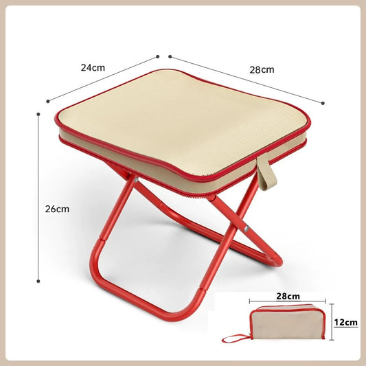 Red 2-Piece Portable Folding Stool Set