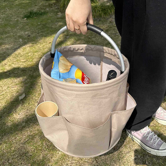 Khaki 17L Collapsible Camping Basket