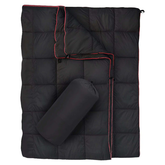 Black Compact Lightweight Quilted Blanket