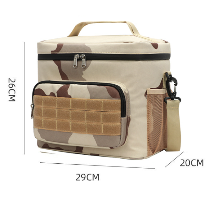 Black-white and Grey Camouflage Tactical Insulated Camouflage Lunch Bag | Large Capacity Waterproof Oxford Cooler | Portable Thermal Meal Prep Tote for Work and Outdoor