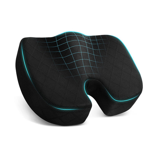 Black Memory Foam Seat Cushion - Ergonomic Support