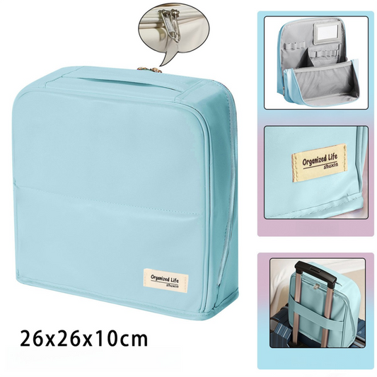 Large Capacity with Mirror, Travel Makeup Organizer (26×10×26 cm)