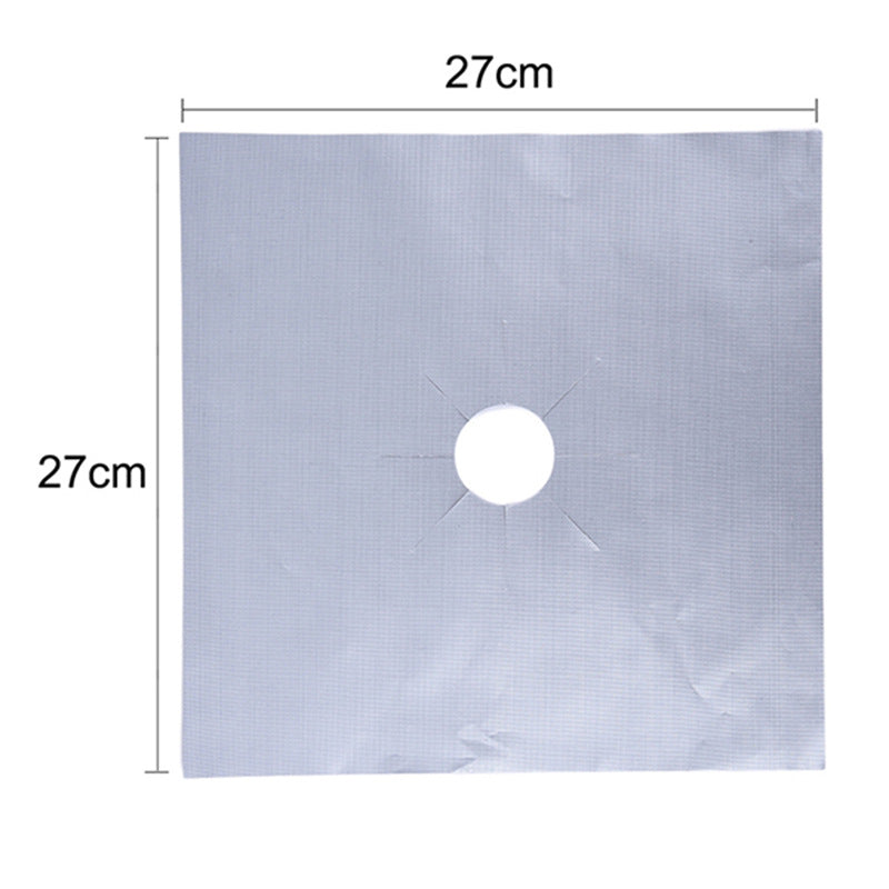 10-Piece Silver Heat-Resistant Gas Stove Mat