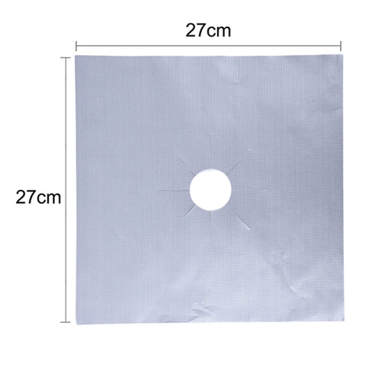 10-Piece Silver Heat-Resistant Gas Stove Mat
