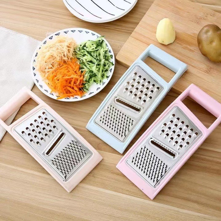 2 Pcs Pink Multi-Functional Vegetable Slicer – Stainless Steel Grater for Shredding, Slicing & Dicing