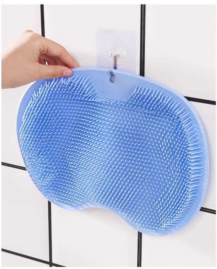 Blue 3-piece set ,Non-Slip Foot Massager & Exfoliating Shower Set
