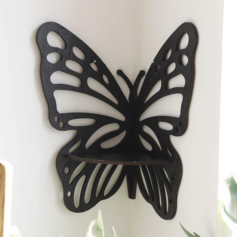 Butterfly Corner Wall Shelf - Black