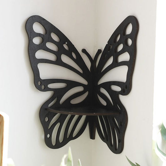 Butterfly Corner Wall Shelf - Black
