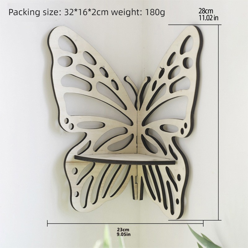 Butterfly Corner Wall Shelf - White