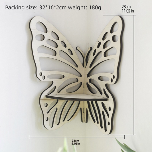 Butterfly Corner Wall Shelf - White