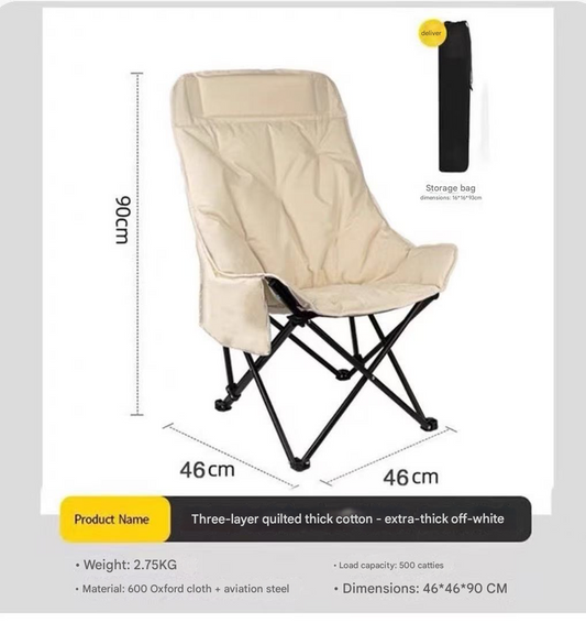 White Fixed High-Back Folding Chair