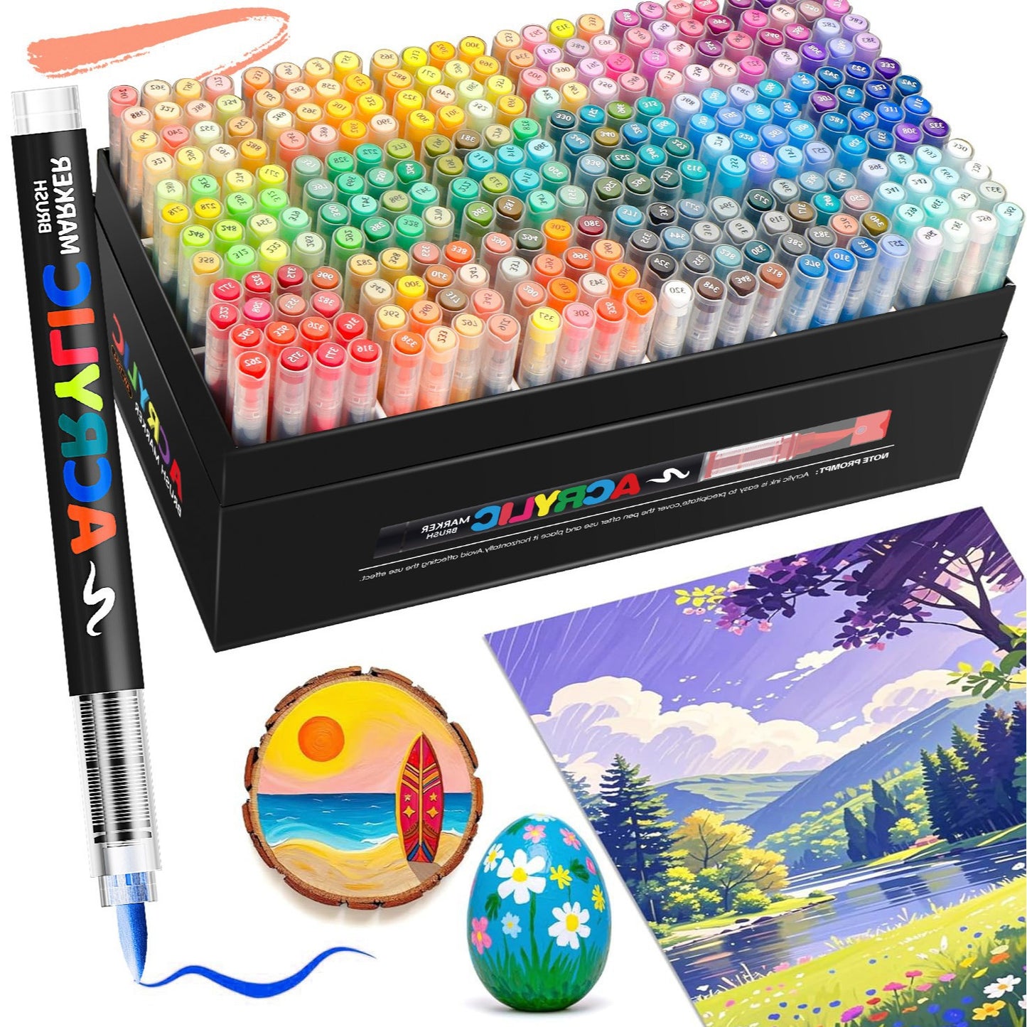 Acrylic Brush Marker – 12-Pack, Water-Based Ink, Flexible Tip, for Multi-Surface Art and Labeling