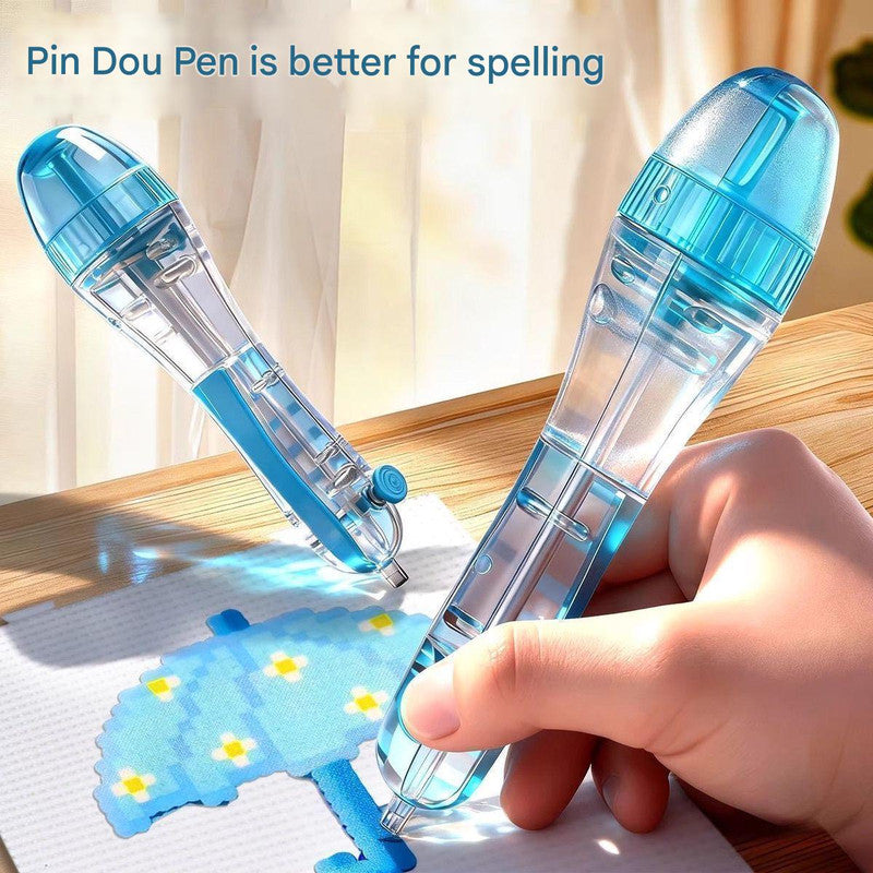 Pink and blue 2-piece set Press-Release Bead Pen for 2.6mm Pixel Art – DIY Craft Tool for Hama Beads and Fuse Beads Projects (Beads Not Included)