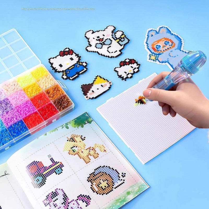 Pink and blue 2-piece set Press-Release Bead Pen for 2.6mm Pixel Art – DIY Craft Tool for Hama Beads and Fuse Beads Projects (Beads Not Included)