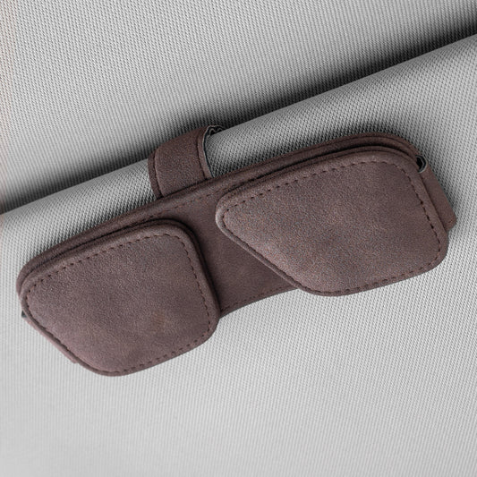 Magnetic Dual Clip Organizer with Suede Finish for Glasses, Cards & Tickets