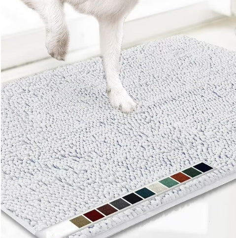 Bleached White 50x80cm Chenille Floor Mat