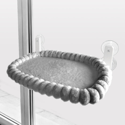 Grey Plush Cat Window Hammock