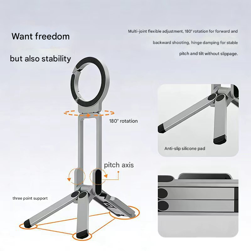 Multi-Functional Foldable Tripod Stand , Design for iPhone & Android