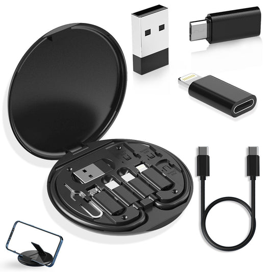 5-in-1 Multi-Interface Data Cable Set with Phone Stand & SIM Ejector Tool