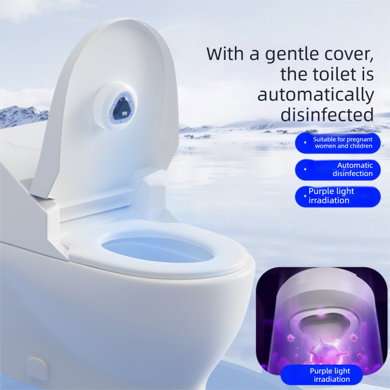 White Automatic UV Toilet Disinfection Light