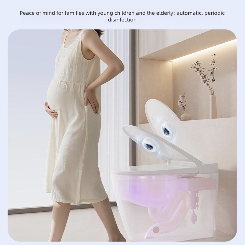 White Automatic UV Toilet Disinfection Light