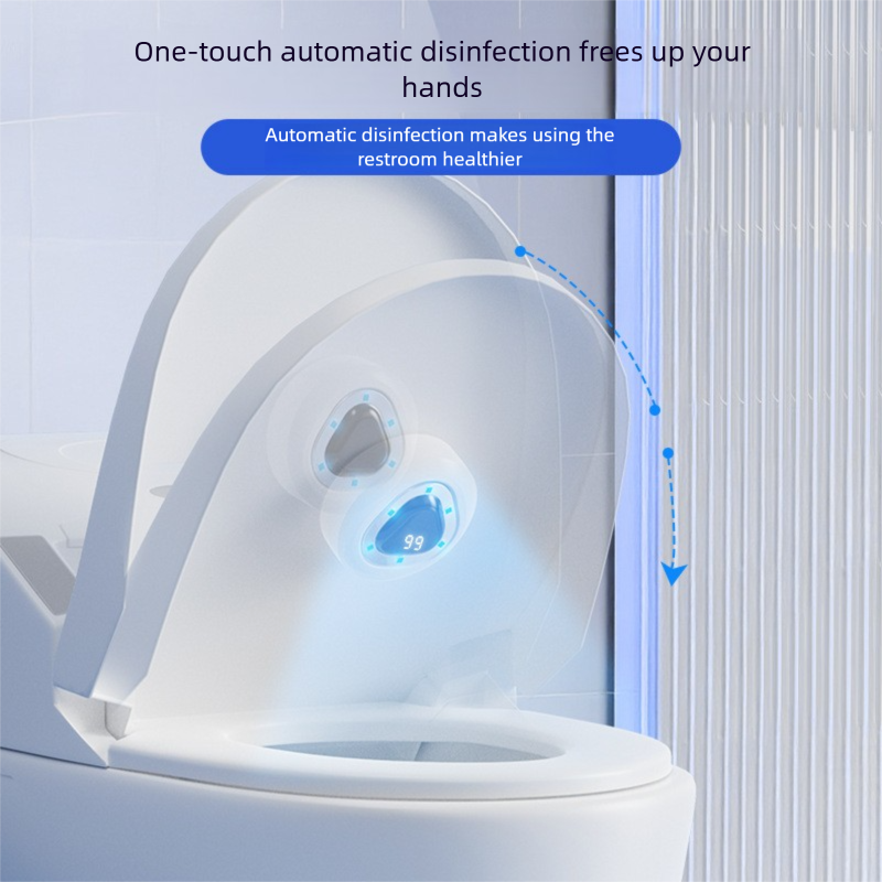 White Automatic UV Toilet Disinfection Light