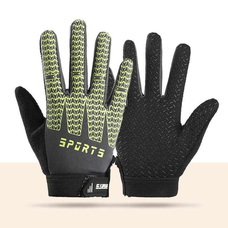 Black and Green Breathable Cycling Gloves for Kids - (L Size)