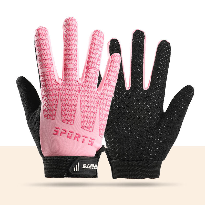 Black and Pink Breathable Cycling Gloves for Kids - (L Size)