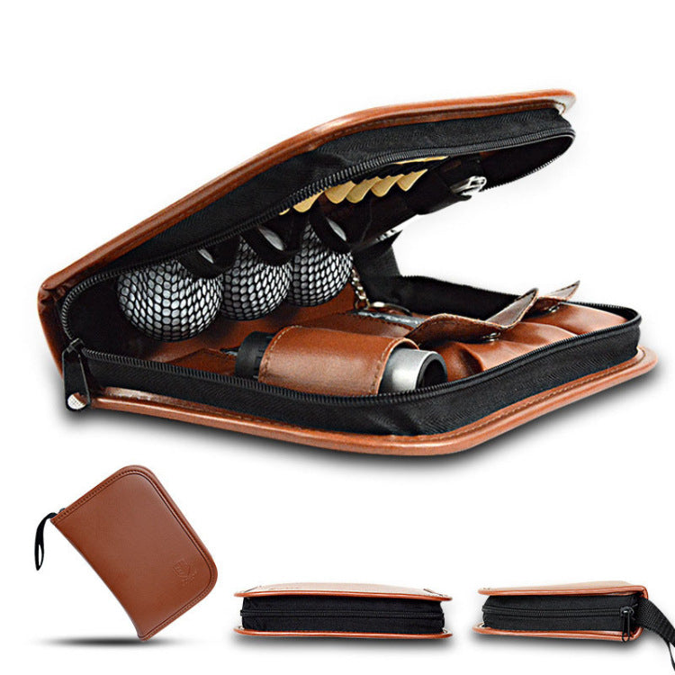21-Piece Premium Golf Essential Accessory Kit with PU Leather Organizer - Professional Golf Tool Kit Pouch