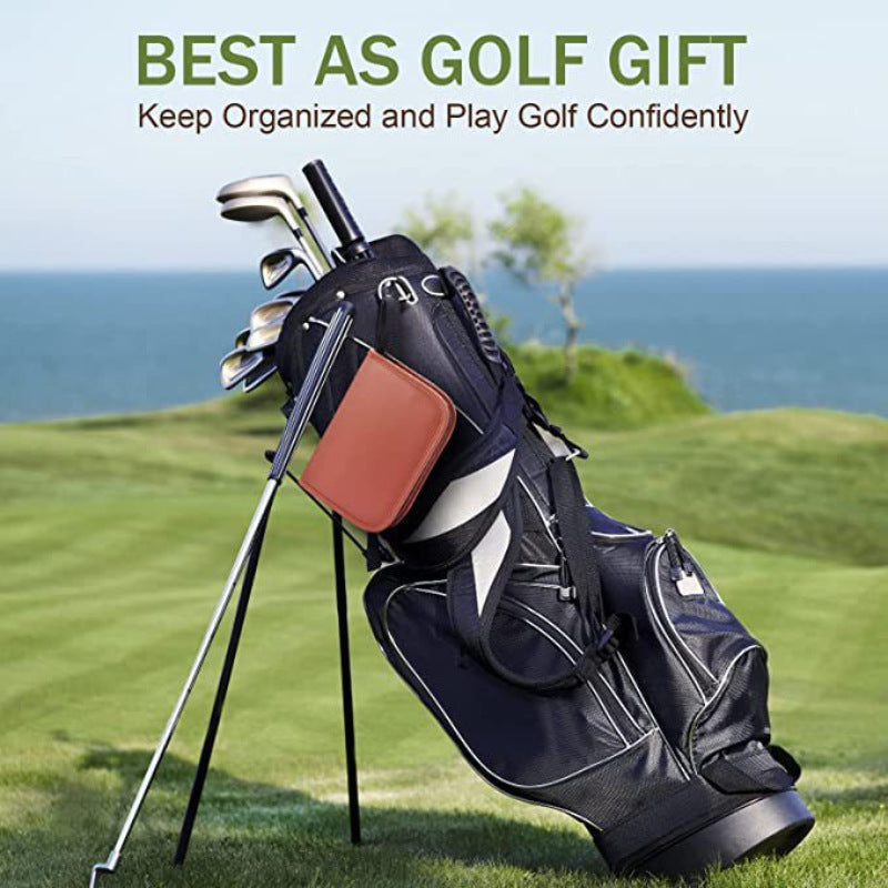 21-Piece Premium Golf Essential Accessory Kit with PU Leather Organizer - Professional Golf Tool Kit Pouch